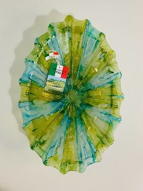 II Quadrifoglio Hand-Painted Italian Art Glass Platter/ Bowl